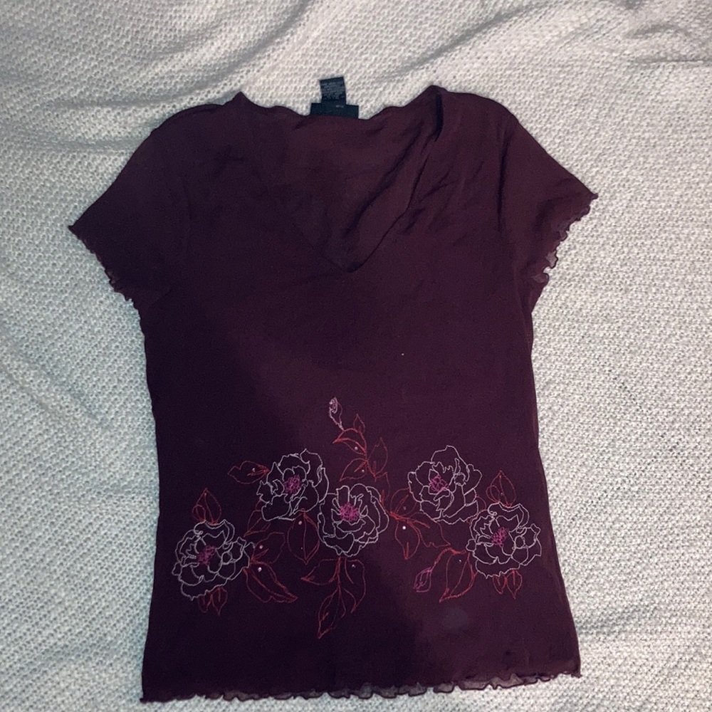 The Limited 90's Inspired Burgundy Tee